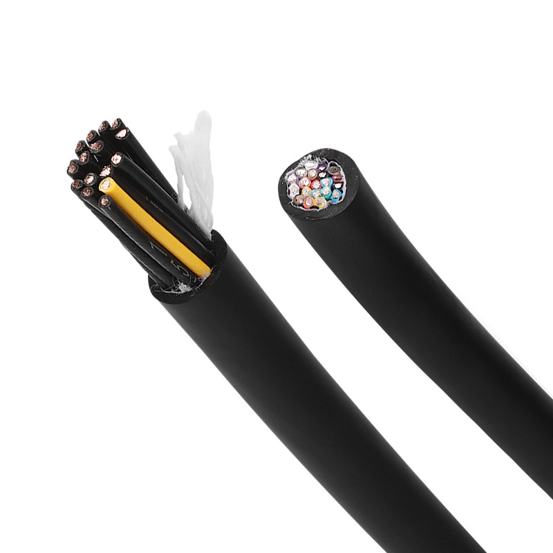 YY01不带屏蔽柔性控制电缆工厂直销拖链电线电缆黑色编码多芯RVV